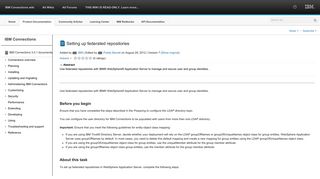 
                            8. Setting up federated repositories - IBM Collaboration Solutions