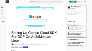 
                            13. Setting Up Google Cloud SDK For GCP On Arch/Manjaro Linux - Dev.to