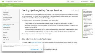 
                            7. Setting Up Google Play Games Services - Google Developers