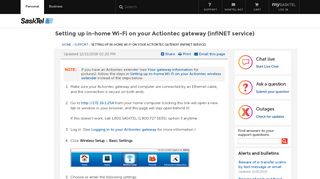 
                            6. Setting up in-home Wi-Fi on your Actiontec gateway ... - SaskTel