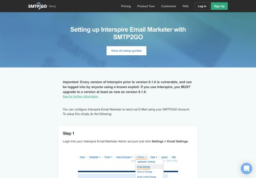 
                            8. Setting up Interspire Email Marketer with SMTP2GO