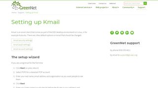 
                            8. Setting up Kmail | GreenNet