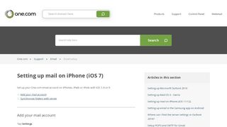 
                            8. Setting up mail on iPhone (iOS 7) – Support | One.com