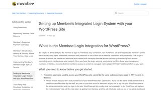 
                            13. Setting up Membee's Integrated Login System with your WordPress Site