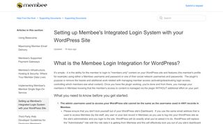 
                            3. Setting up Membee's Integrated Login System with your WordPress ...