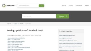 
                            7. Setting up Microsoft Outlook 2016 – Support | One.com
