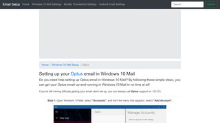 
                            5. Setting up Optus email in Windows 10 Mail