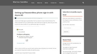 
                            8. Setting up Passwordless phone sign-in with Azure AD | Marius Sandbu