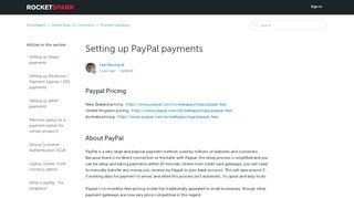 
                            11. Setting up PayPal payments – Rocketspark