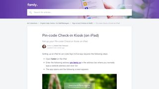 
                            12. Setting up Pin code Sign-in iPad | Famly Help Center