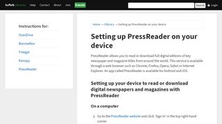 
                            9. Setting up PressReader on your device – Suffolk Libraries