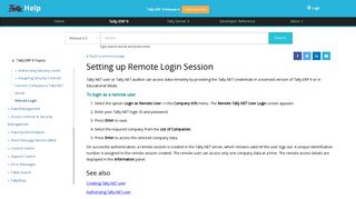 
                            4. Setting up Remote Login Session - TallyHelp - Tally Solutions