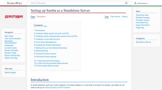 
                            7. Setting up Samba as a Standalone Server - SambaWiki