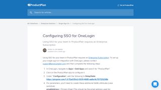
                            11. Setting up Single Sign-On for OneLogin - ProductPlan