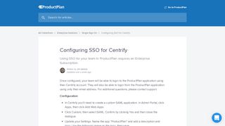 
                            4. Setting up Single Sign-On Integration for Centrify - ProductPlan