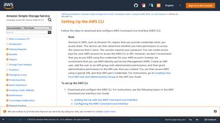 
                            7. Setting Up the AWS CLI - Amazon Simple Storage Service