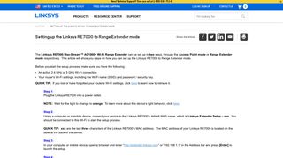 
                            10. Setting up the Linksys RE7000 to Range Extender mode