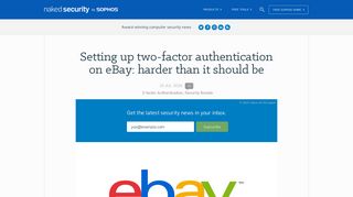 
                            8. Setting up two-factor authentication on eBay: harder than it should be ...