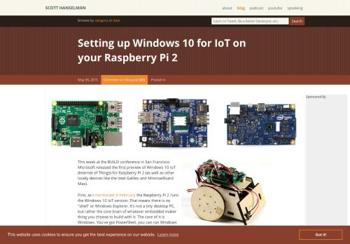 
                            8. Setting up Windows 10 for IoT on your Raspberry Pi 2 - Scott Hanselman