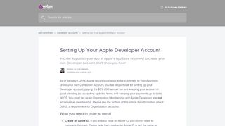 
                            13. Setting Up Your Apple Developer Account | Nobex Partners Help Center