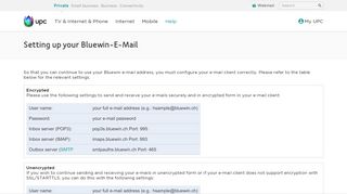 
                            9. Setting up your Bluewin-E-Mail | UPC