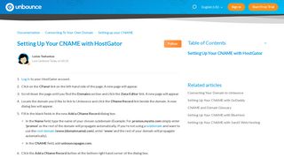 
                            13. Setting Up Your CNAME with HostGator – Documentation