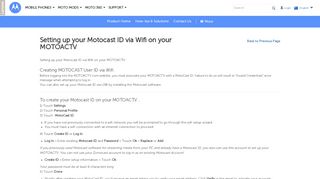 
                            2. Setting up your Motocast ID via Wifi on your MOTOACTV - Motorola ...