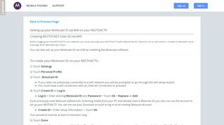 
                            5. - Setting up your Motocast ID via Wifi on your MOTOACTV - Support