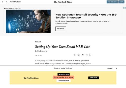 
                            9. Setting Up Your Own Email V.I.P. List - The New York Times