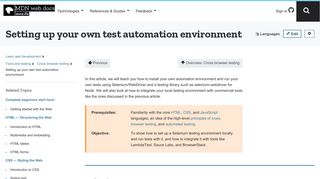 
                            13. Setting up your own test automation environment - Learn web ...