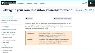 
                            11. Setting up your own test automation environment - Learn web ...