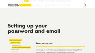 
                            11. Setting up your password and email | University of Westminster, London