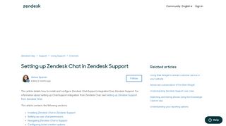 
                            8. Setting up Zendesk Chat in Zendesk Support – Zendesk Support