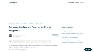 
                            6. Setting up Zendesk Support for Shopify integration – Zendesk Support