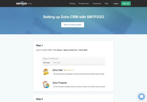 
                            11. Setting up Zoho CRM with SMTP2GO