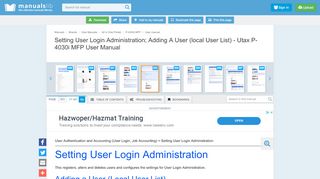 
                            4. Setting User Login Administration - Utax P-4030i MFP User Manual ...