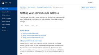 
                            6. Setting your commit email address in Git - User ... - GitHub Help