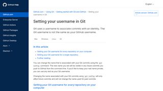 
                            12. Setting your username in Git - GitHub Help