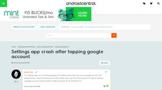 
                            6. Settings app crash after tapping google account - Android Forums ...