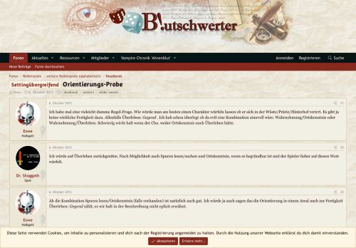 
                            7. Settingübergreifend - Orientierungs-Probe - Blutschwerter.de