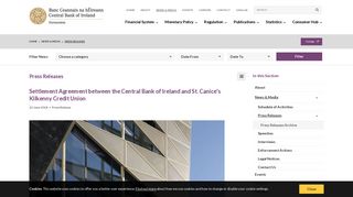 
                            12. Settlement Agreement between the Central Bank of Ireland and St ...