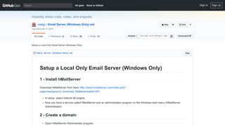 
                            10. Setup a Local Only Email Server (Windows Only) · GitHub