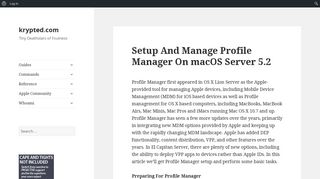 
                            6. Setup And Manage Profile Manager On macOS Server 5.2 - krypted.com