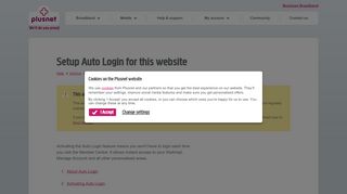 
                            9. Setup Auto Login for this website | Help & Support - Plusnet