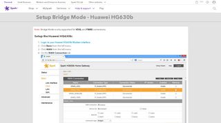 
                            13. Setup Bridge Mode - Huawei HG630b | Spark NZ