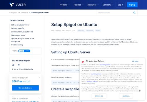 
                            6. Setup Spigot on Ubuntu - Vultr.com