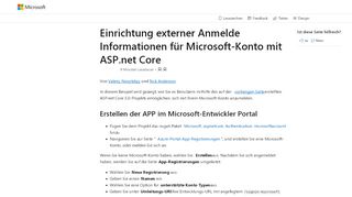 
                            4. Setup von Microsoft Account externen Anmeldung mit ASP.NET Core ...