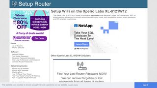 
                            2. Setup WiFi on the Xperio Labs XL-8121W12