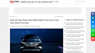 
                            8. Seva.id Ada Flash Sale Mobil Rp50 Juta, Ini 4 Cara Jadi yang Tercepat