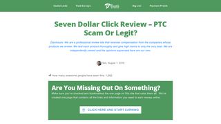 
                            11. Seven Dollar Click Review – PTC Scam Or Legit? - ScamsKitchen
